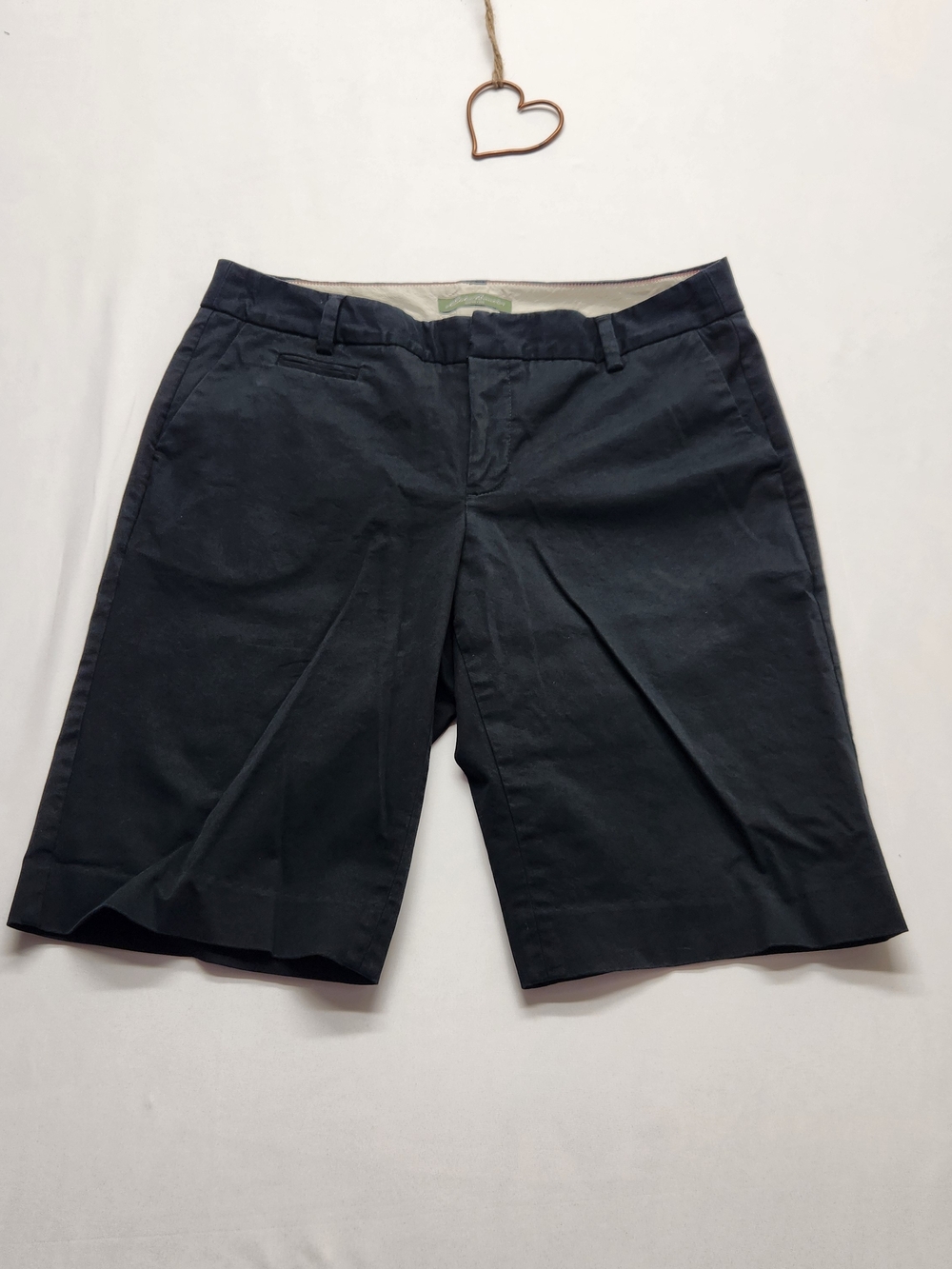 ⭐️Eddie Bauer Blakely Chino Shorts Black Flat Front Classic Cotton Stretch 10